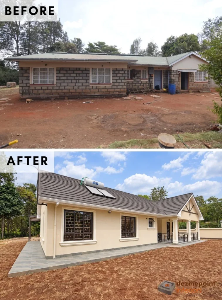 bungalow-before-after-renovation-stone-coated-roof-kilimambogo-machakos