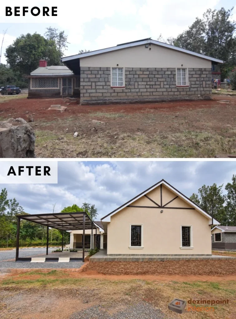 house-side-view-before-after-renovation-carport-kilimambogo-machakos