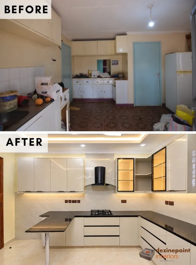 Kitchen before and after renovation, Kilimambogo, Machakos (2)