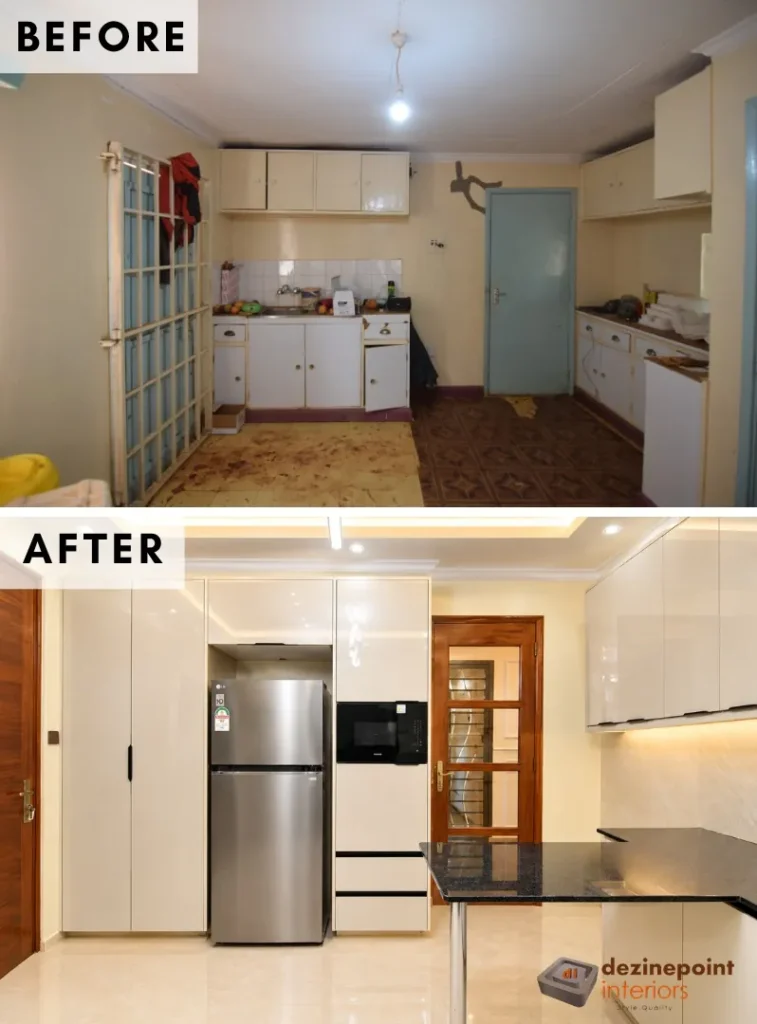 Kitchen before and after renovation, Kilimambogo, Machakos (3)