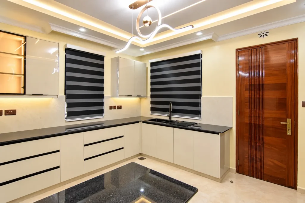 Modern kitchen renovation with LED gypsum ceiling, Kilimambogo, Machakos (6)
